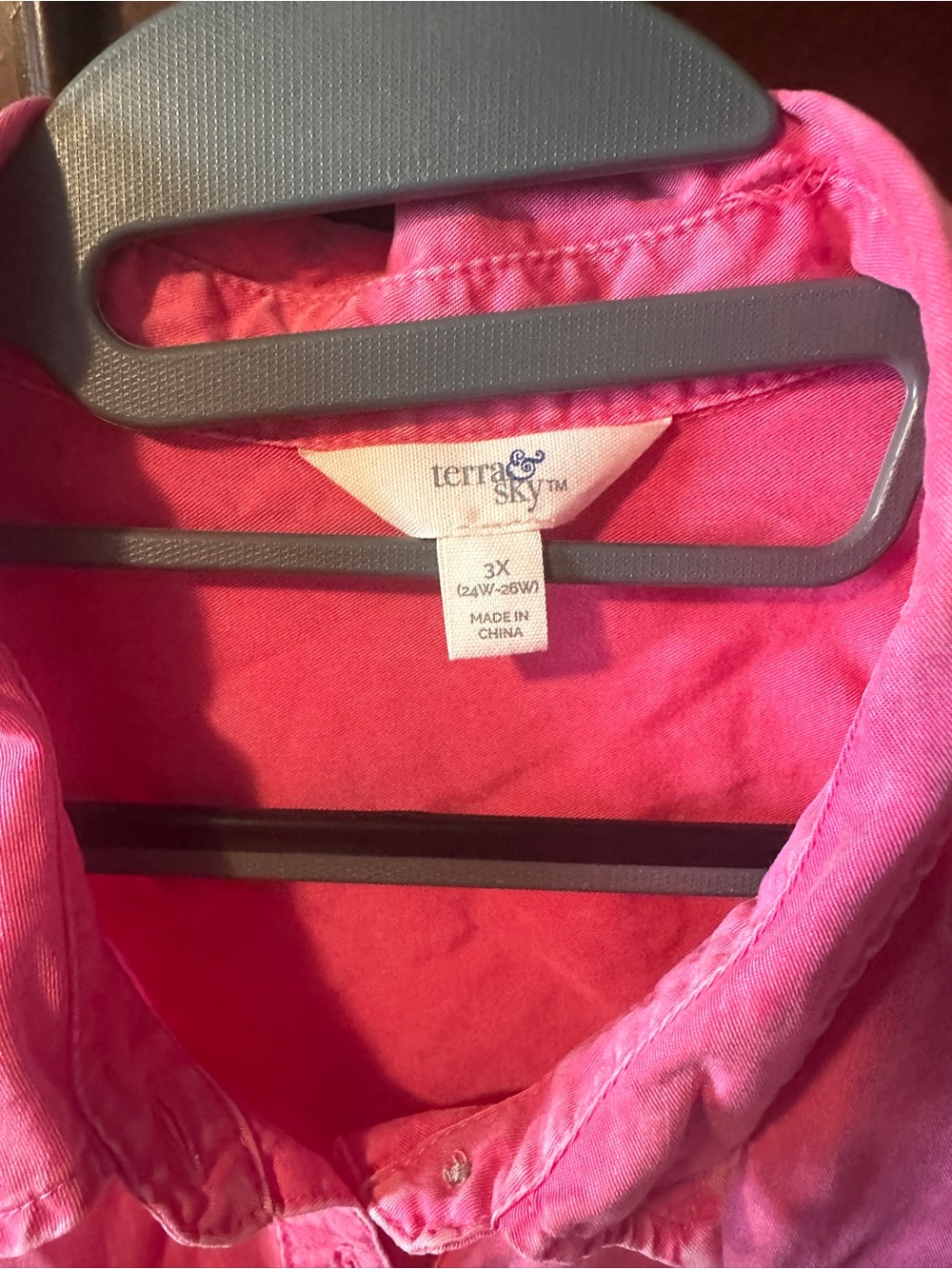 Terra & Sky Pink Button-Front Shirt Dress - Picture 3 of 4